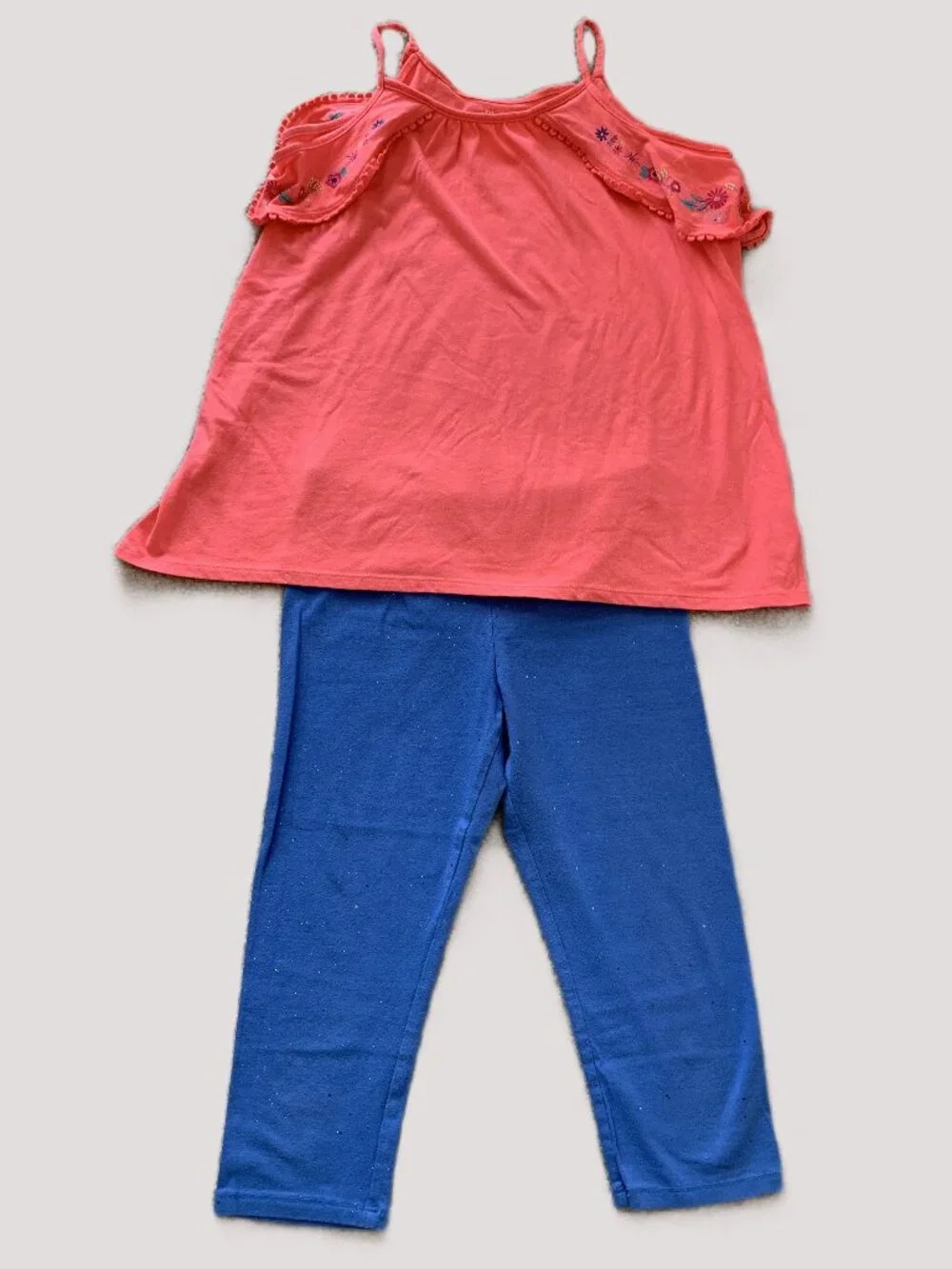 4 Piece Girls Leggings Shirt Set Cat&Jack/Thereabouts Shimmer/Glitter Size 14/16